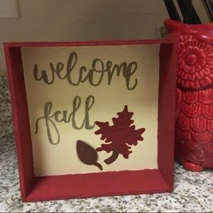 Hand painted fall inspired box style sign for home